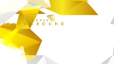 Abstract triangle pattern vector background with golden gradient, yellow gray Stock Illustration