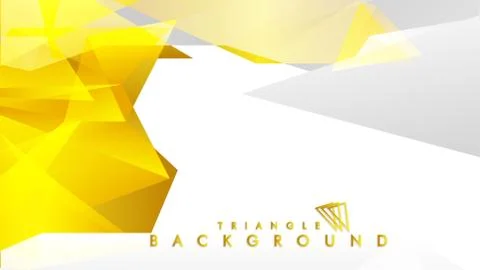 Abstract triangle pattern vector background with golden gradient, yellow gray 库存插图