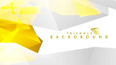Abstract triangle pattern vector background with golden gradient, yellow gray イラスト素材