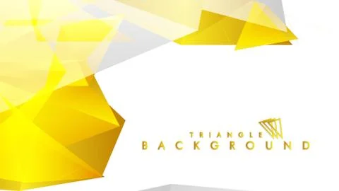 Abstract triangle pattern vector background with golden gradient, yellow gray Illustrazione stock