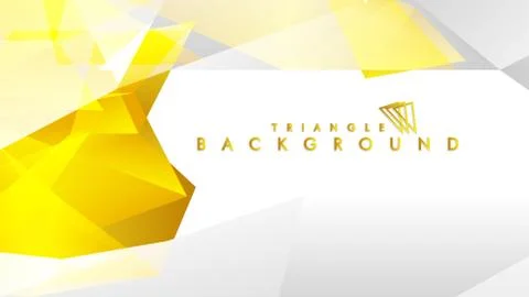 Abstract triangle pattern vector background with golden gradient, yellow gray Stock Illustration