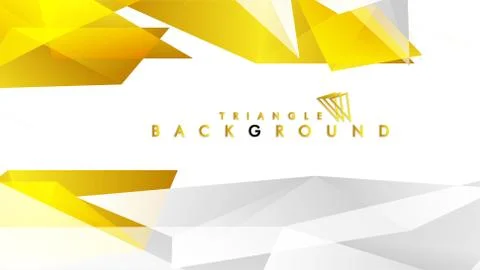 Abstract triangle pattern vector background with golden gradient, yellow gray Illustrazione stock