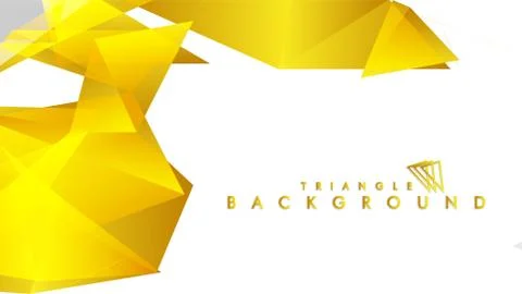 Abstract triangle pattern vector background with golden gradient, yellow gray Stock Illustration