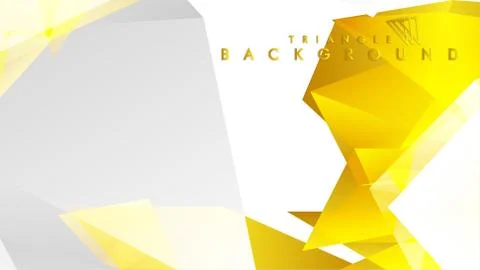 Abstract triangle pattern vector background with golden gradient, yellow gray Illustrazione stock