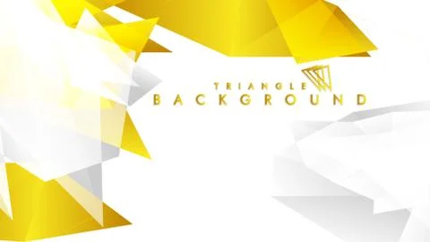 Abstract triangle pattern vector background with golden gradient, yellow gray Illustrazione stock