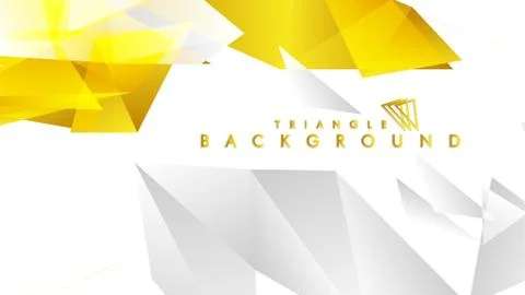 Abstract triangle pattern vector background with golden gradient, yellow gray Illustrazione stock