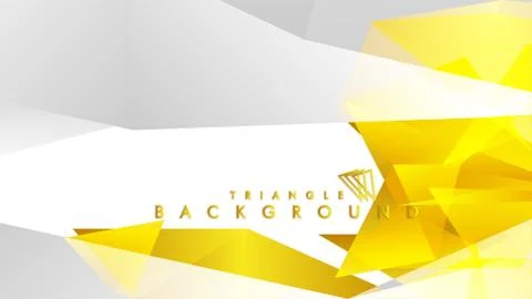 Abstract triangle pattern vector background with golden gradient, yellow gray Stock Illustration