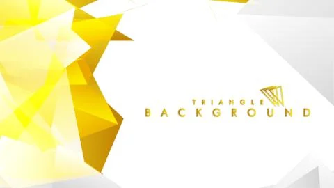 Abstract triangle pattern vector background with golden gradient, yellow gray Stock Illustration