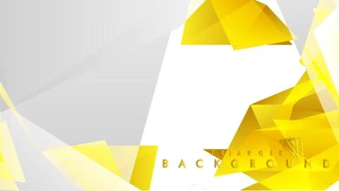 Abstract triangle pattern vector background with golden gradient, yellow gray 库存插图