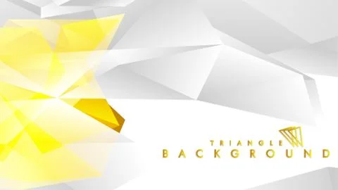 Abstract triangle pattern vector background with golden gradient, yellow gray Stock Illustration