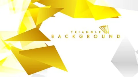 Abstract triangle pattern vector background with golden gradient, yellow gray Stock Illustration