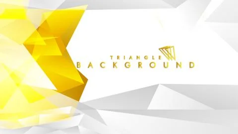 Abstract triangle pattern vector background with golden gradient, yellow gray Stock Illustration