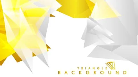 Abstract triangle pattern vector background with golden gradient, yellow gray Stock Illustration