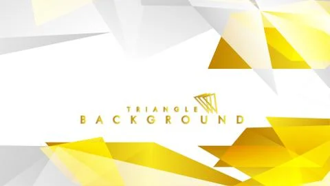 Abstract triangle pattern vector background with golden gradient, yellow gray イラスト素材