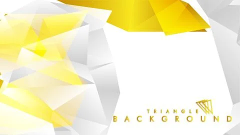 Abstract triangle pattern vector background with golden gradient, yellow gray イラスト素材