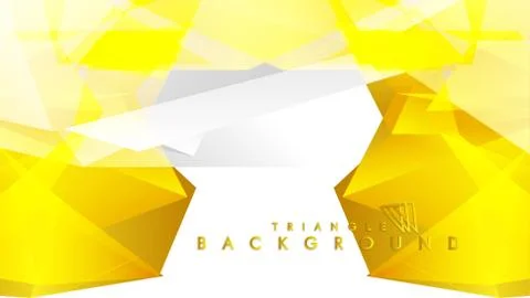 Abstract triangle pattern vector background with golden gradient, yellow gray Stock Illustration