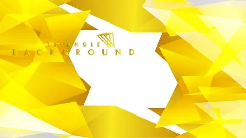 Abstract triangle pattern vector background with golden gradient, yellow gray 库存插图