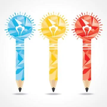 Abstract triangle pencil bulb vector illustration Stock Illustration