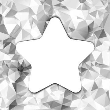 Abstract triangle (polygonal) background with star sticker (note) in vector Illustrazione stock