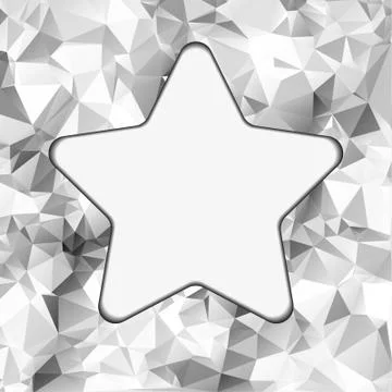 Abstract triangle (polygonal) background with star sticker (note) in vector, eps Illustrazione stock