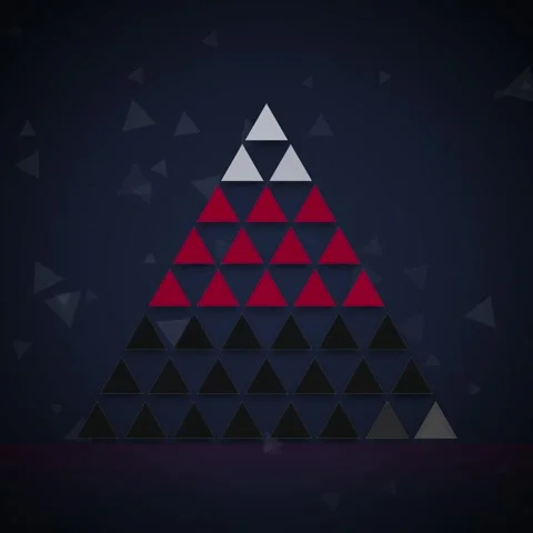Abstract Triangle Pyramid Stacked Layers Geometric Pattern Dark Background Stock Footage 348230411