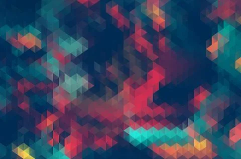 Abstract triangle retrocolor geometric background Stock Illustration