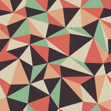 Abstract Triangle Seamless Pattern in Retro Colors Ilustração Stock