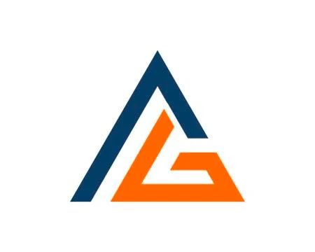 Abstract triangle shape with A G letter initial Stockillustratie