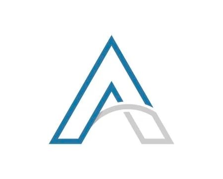 Abstract triangle shape with A letter initial Ilustração Stock