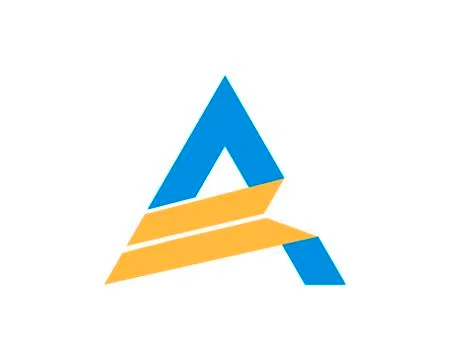 Abstract triangle shape with A letter initial Stock Illustration