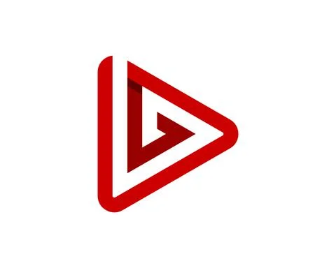 Abstract triangle shape with music play button Illustrazione stock