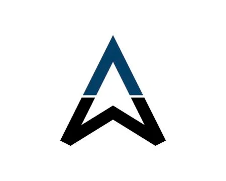 Abstract triangle shape with A W letter initial Stock Illustration