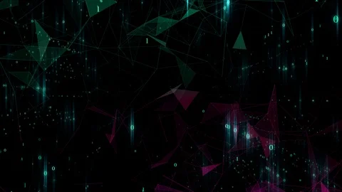 Abstract triangle shapes motion on black background Stock Footage 125268364