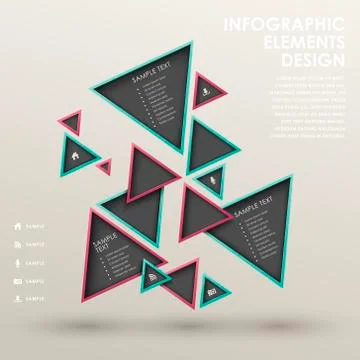 Abstract triangle tag infographics Stock Illustration