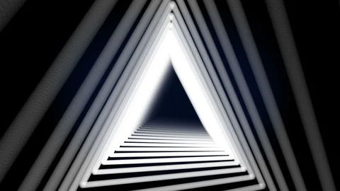Abstract Triangle Tunnel. Motion background with moving geometric shapes Stock Footage 105955053