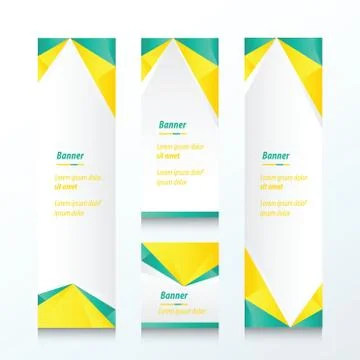 Abstract Triangle Vertical Banner  Green And Yellow Illustrazione stock