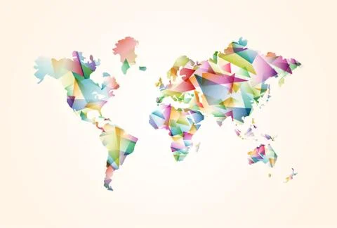 Abstract triangle world map concept illustration Stock Illustration