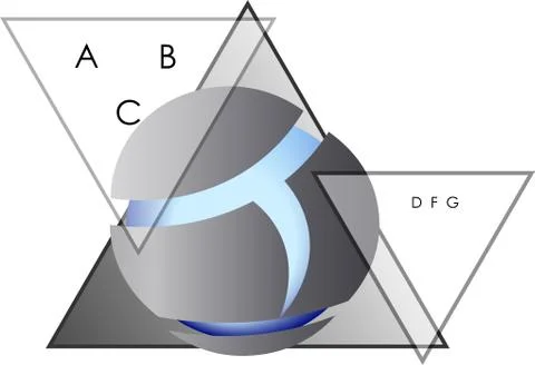 Abstract triangles and sphere design business logo Stock Illustration