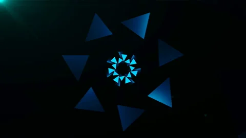 Abstract triangles background and ray of light in the dark, 3d render computer Stock Footage 101145841