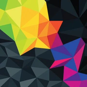 Abstract triangles background with colorful accented area, vector. Stock Illustration