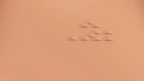 Abstract Triangles coming out of the background 3D render video Stock Footage 140861725