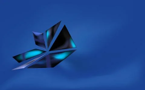 Abstract triangles composition, classic blue minimal background. 3d delta Stock Illustration
