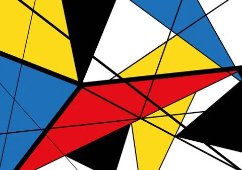 Abstract triangles geometric colorful pattern. Mondrian style. Stock Illustration