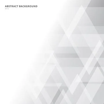 Abstract triangles geometric white and gray gradient background technology st Stock Illustration