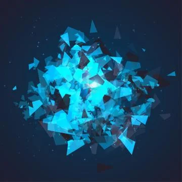 Abstract triangles particles with transparent shadows. Advertisement panel 스톡 일러스트