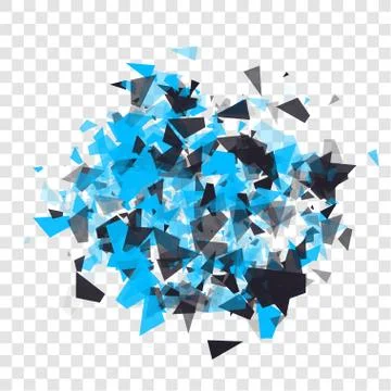 Abstract triangles particles with transparent shadows. Advertisement panel Stock Illustration
