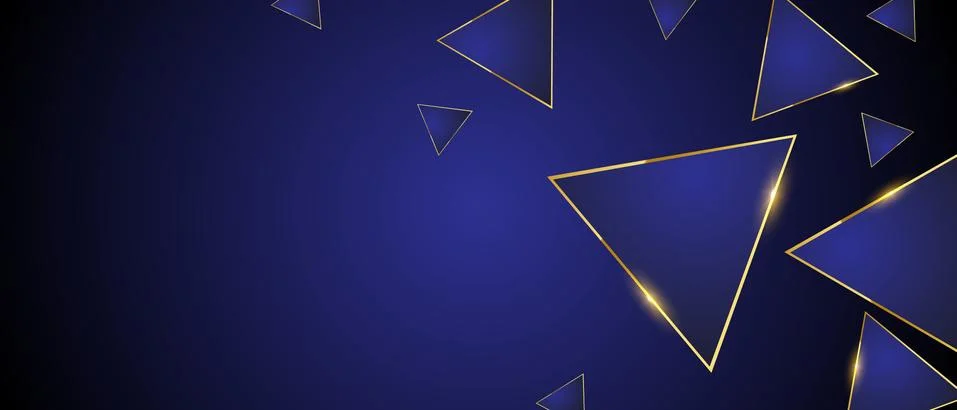 Abstract triangles pattern luxury dark blue with gold vector background イラスト素材