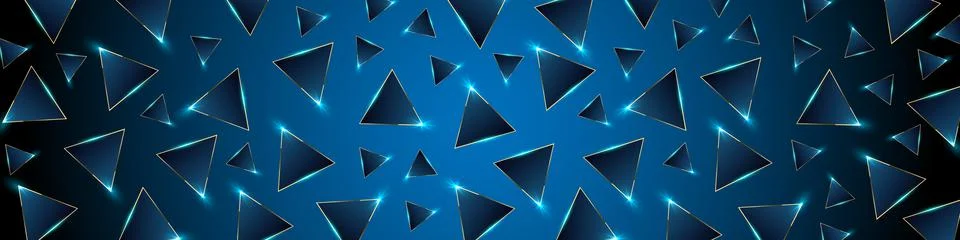 Abstract triangles pattern luxury dark blue with gold vector background イラスト素材