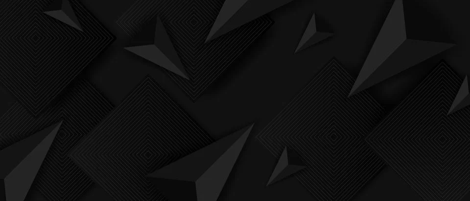 Abstract triangles pattern luxury dark background. Banner with geometric shapes. 库存插图