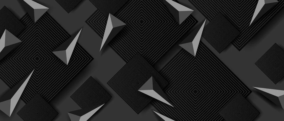 Abstract triangles pattern luxury dark background. Banner with geometric shapes. Stock Illustration